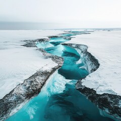 Poster - Visualizing climate change arctic landscape data visualization ecosystem networks melting ice patterns cool blues