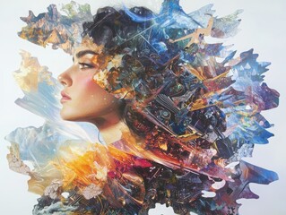 Poster - Rapturous journey of a middle eastern woman in a fantastical hypercolor realm of wonder and discovery