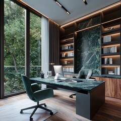 Poster - Creating a heterodimensional home office modern design urban setting interior space natural light innovative workspace concepts