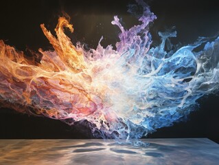 Poster - Incandescent spatial reaction visual artistry in dynamic environments abstract concepts and translucent elements for a contemporary perspective