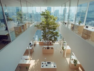 Poster - Contemporary dual-pronged workspace concept for enhanced creativity and collaboration