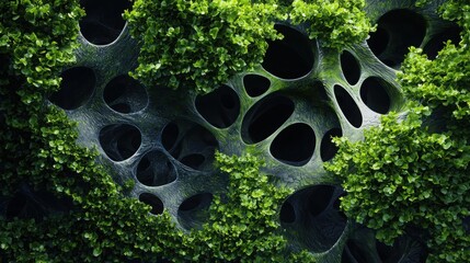 Poster - Juxtaposed organic forms celebrating nature's beauty in vibrant landscapes through artistic perspectives