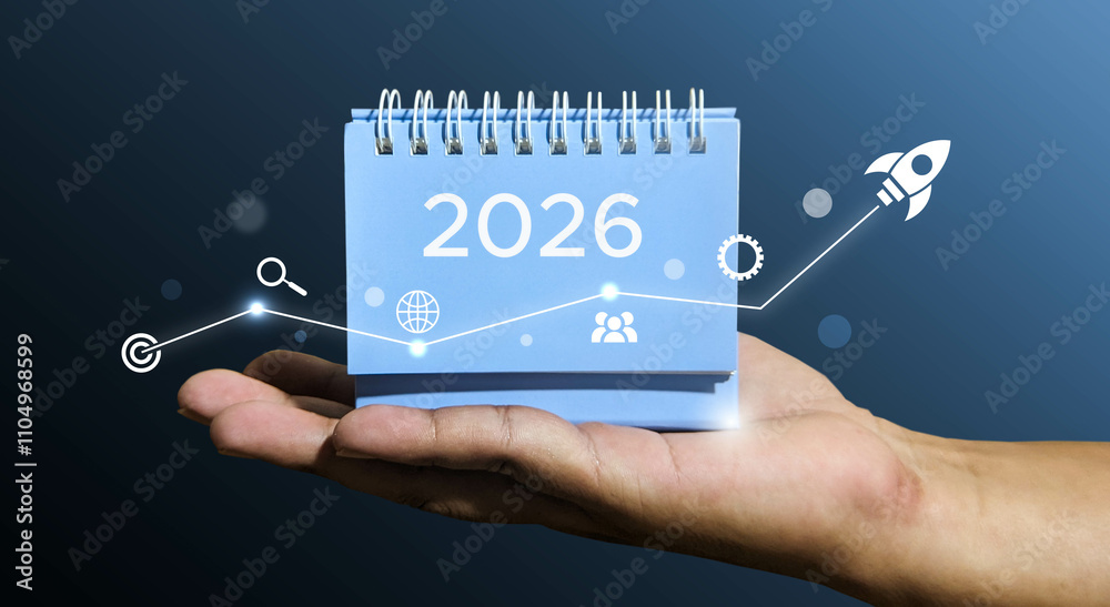 The 2026 new year business goals concept, Business plan and target ...