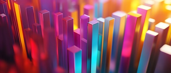 Poster - Vibrant digital abstract design with colorful bars.