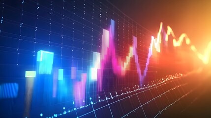 Poster - vibrant financial market data visualization.
