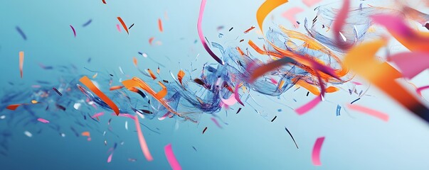 Poster - Abstract colorful swirls and shapes in motion.