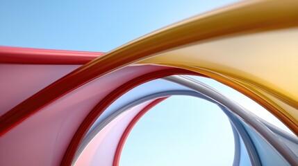 Poster - Dynamic colorful curves abstract digital artwork design studio vivid environment creative perspective modern aesthetics