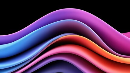 Poster - Dynamic waves of color flowing in abstract design digital art vibrant environment modern aesthetic visual concept