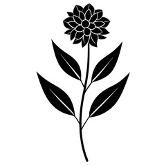 Wall Mural - black and white flower