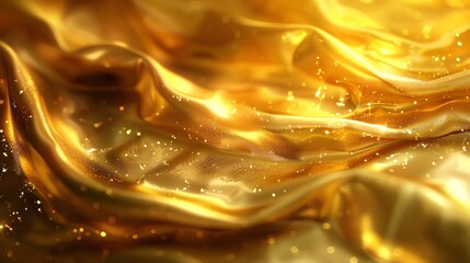Wall Mural - close-up of a golden fabric with a soft, luxurious feel.