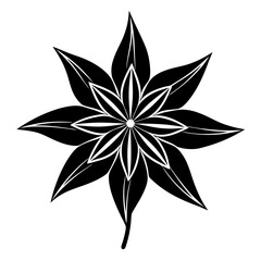 Wall Mural - black and white flower