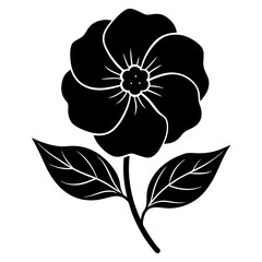 Wall Mural - black and white flower