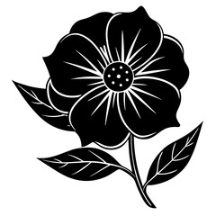 Wall Mural - black and white flower