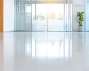 Poster - Sleek Modern Coworking Space with Glass Walls and Minimalist Design
