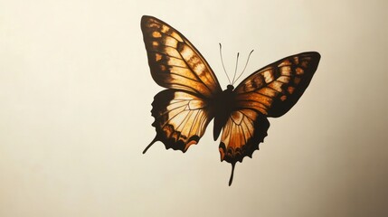 Poster - A Brown And Gold Butterfly In Flight