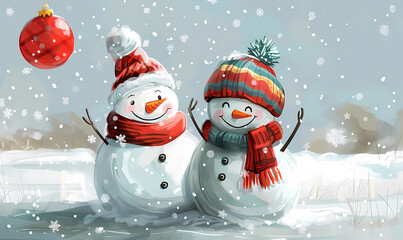 Wall Mural - snowman