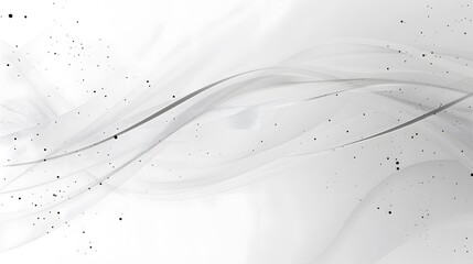 Poster - Abstract grayscale flowing lines and dots.