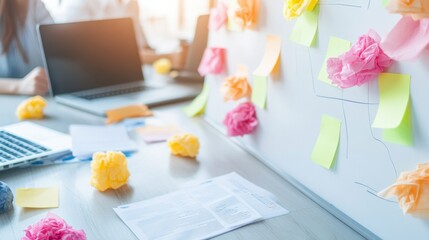 Poster - Modern Brainstorming Session in Light-Filled Co-Working Space