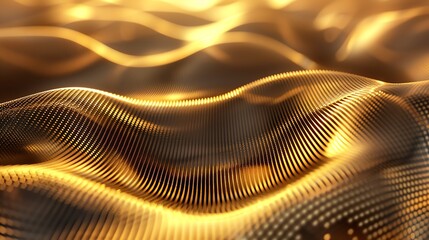 Wall Mural - Abstract, textured background of flowing gold with a 3D effect.