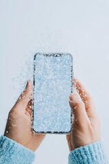 Poster - Smartphone Snowfall Animated Weather App Interface Exploring Seasonal Anomalies