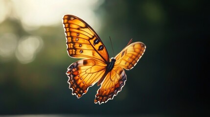 Poster - Orange Butterfly Wings In Sunlight A Natural Beauty