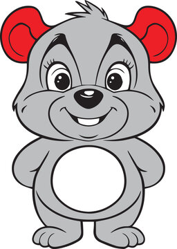 Adorable Baby Elephant in Santa Hat Holding Snowflake - Christmas Cartoon Illustration