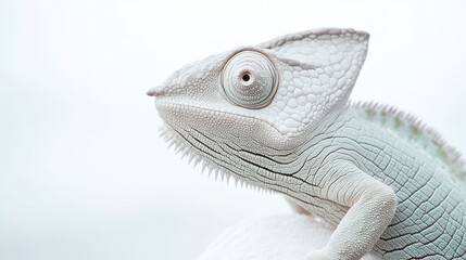 Poster - A Close Up View Of A White Chameleon