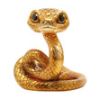 © Luckyphotos - Golden snake figure with large eyes and a smiling expression for Lunar new year isolated on transparent or white background