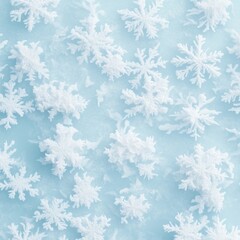Aufkleber - Enchanting Winter Scene with Swirling Snowflakes and Frost Textures in Icy Blue Tones