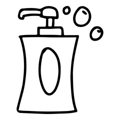 Doodle Icon of Liquid soap or shampoo holder