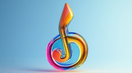 Poster - Colorful Glass Music Note Abstract Art Design