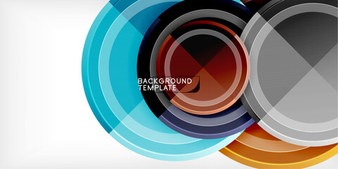 Poster - Abstract background - multicolored circles, trendy minimal geometric design, vector illustration
