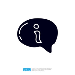 Poster - A stylized information icon inside a speech bubble, symbolizing communication and knowledge sharing.