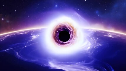 Wall Mural - A huge star, releasing intense waves of light and energy, turns into a black hole