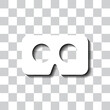 © Leo Kavalli - Vr cardboard simple icon. Flat design. White with shadow on transparent grid