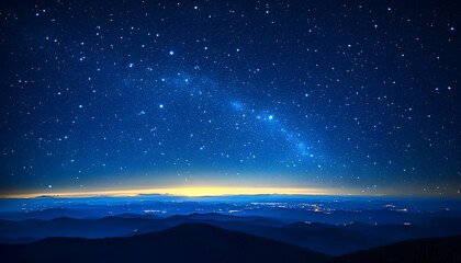 Wall Mural - blue night starry sky space background for screensaver