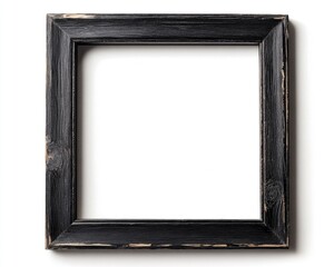Sleek Black Wooden Frame with Empty Space, Perfect for Photos or Art Displays on a Clean White Background