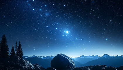 Blue night starry sky space background for screensaver