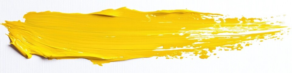 Wall Mural - Vibrant Yellow Brushstrokes: Isolated Acrylic Art in Abstract Style