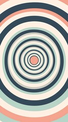 Poster - Concentric Circles in Vibrant Colors   Retro Geometric Abstract Design Background with Repeating Symmetrical Patterns and Gradient Textures
