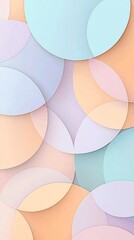 Poster - Pastel colored geometric shapes in a variety of forms including circles ovals and spheres overlapping and intersecting to create a dynamic yet calming and sophisticated abstract design