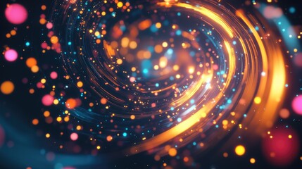 Spiral Shaped Object with Bright Lights