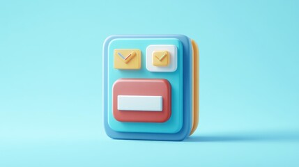 Poster - Colorful 3D Mobile App Interface Design