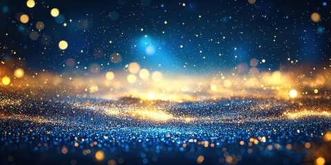Aufkleber - Blue and yellow background with a lot of sparkles