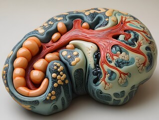 Poster - Detailed Digital of the Intricately Convoluted Human Brain Cerebrum Cortex Structure Showcasing the Complexity and Beauty of the Organic Neural Pathways and Patterns that Facilitate Thought Learning
