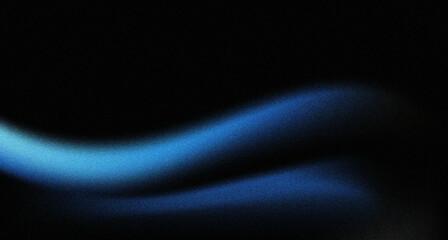 Wall Mural - abstract dark blue wave on black grainy modern background