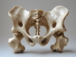 Poster - Detailed skeletal anatomy model on display in medical clinic or hospital showcasing the complex structure and composition of the human skeleton for educational and research purposes