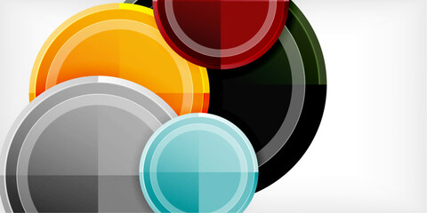Poster - Abstract background - multicolored circles, trendy minimal geometric design, vector illustration