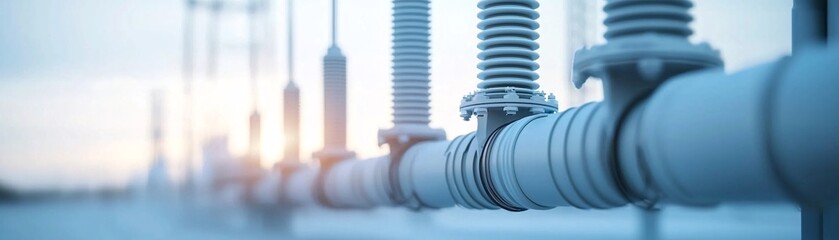 Poster - A close-up of smart grid technology components in operation.