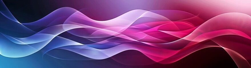 Poster - Abstract background banner with blue and purple gradient color, wavy shapes, gradients, shapes, blurred, curves, lines, pink colors